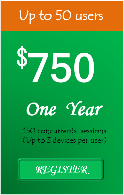 Click for 50 users group subscription for 365 days at 750 USD